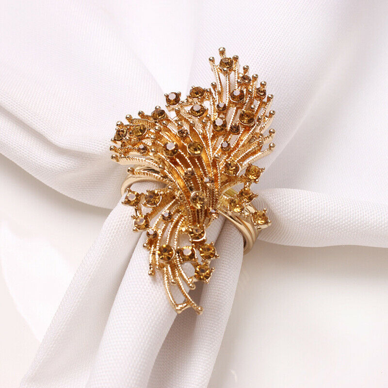 Napkin Holder Champagne Diamond Napkin Ring Christmas Wedding Party Dinne.l8