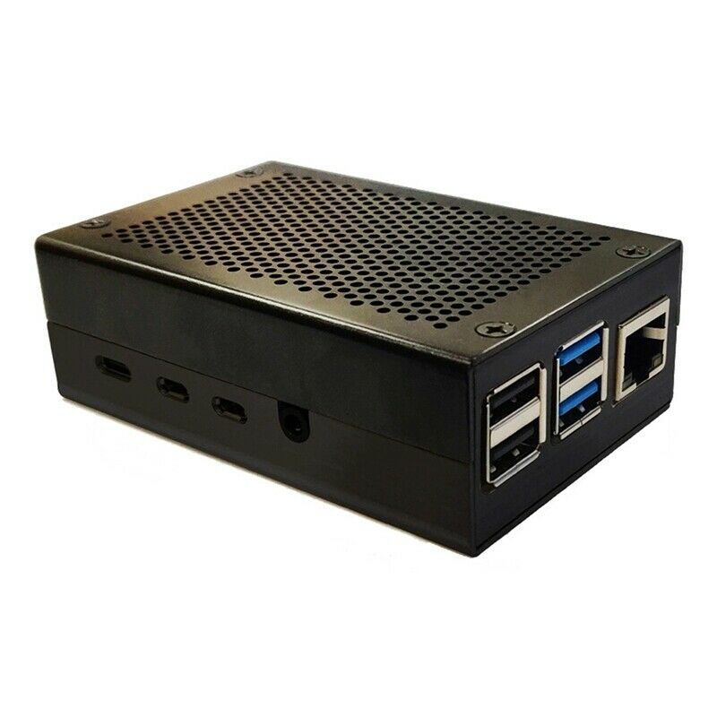 for Raspberry Pi 4B Aluminum Metal Case with Cooling Fan Porous Radiator forK7R7
