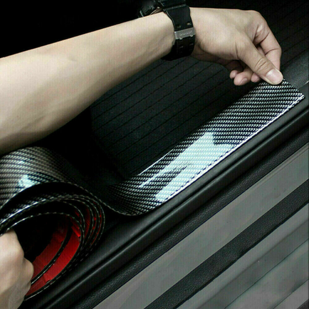3CM*1M Carbon Fiber Rubber Car Edge Guard Strip Door Sill Protector Accessory C8
