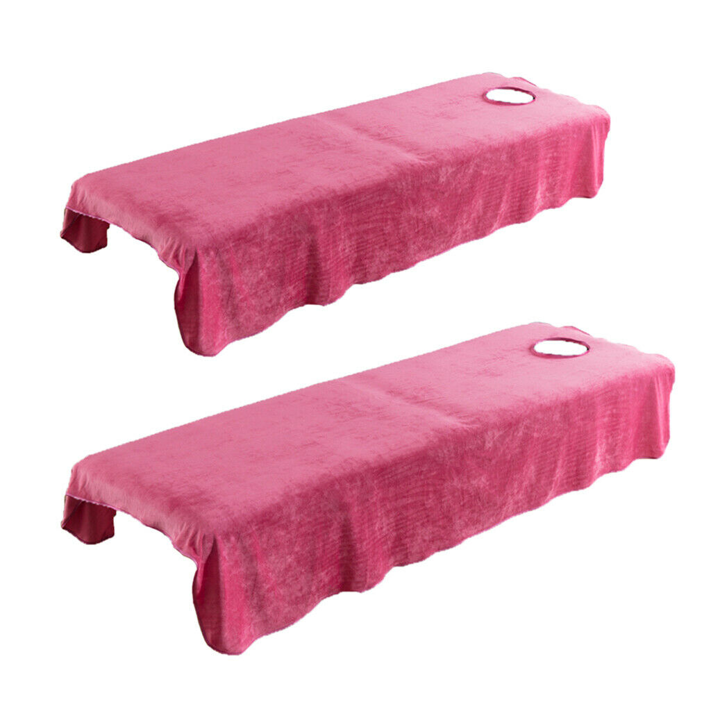 2 Pieces Flannel Massage Table Bedding Sheets Soft Cosmetic SPA Bed Covers