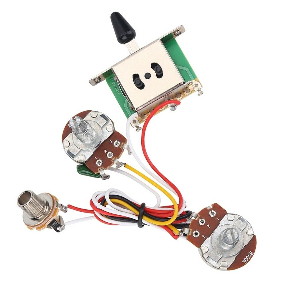 Guitar Wiring Harness 3 Way Toggle Switch 1V1T 500K Pot for Electric Guitars