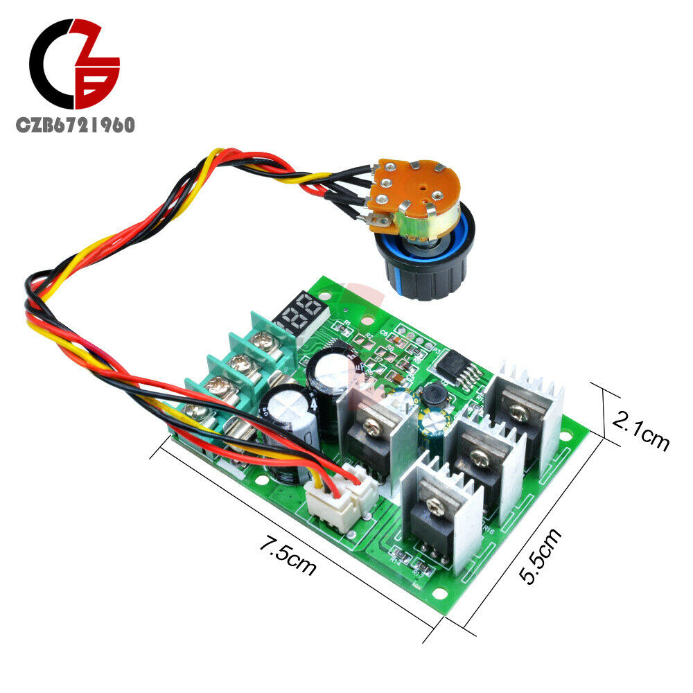 10-60V DC Motor Driver Speed Control Governor Soft Start H-Bridge Reversible