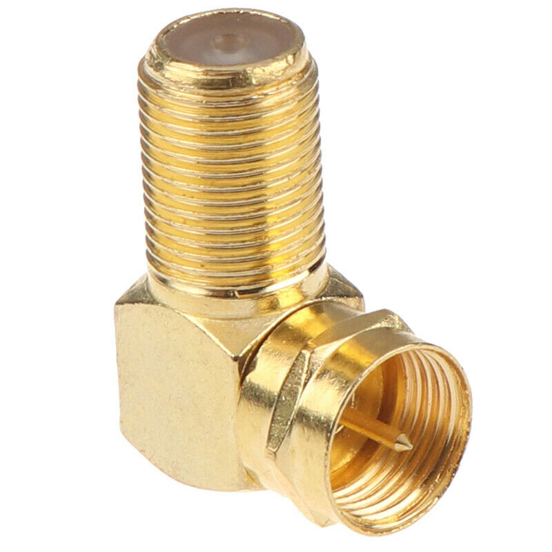 1Pc Copper F Male Plug to F Female Jack Right Angle Adapter 90 Degree Coa.l8