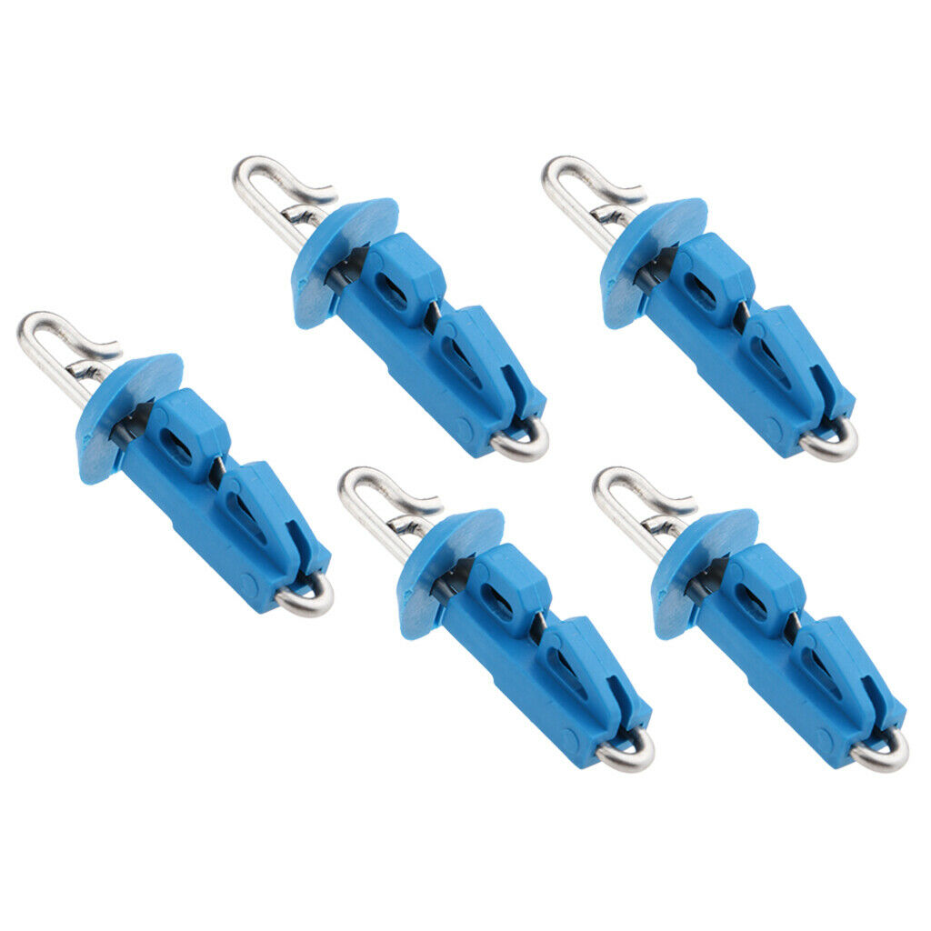 5pcs Splash Down Solo Sea Fishing Bait Clip Locking Lock Blue