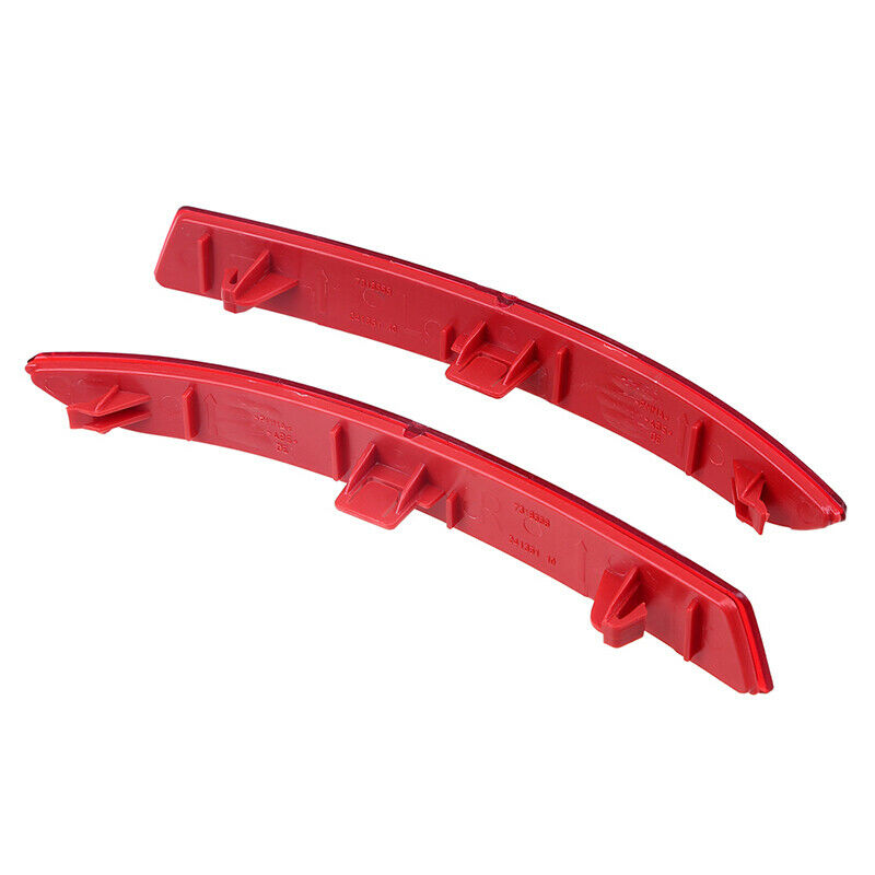 Pair Rear Bumper Reflector Lights Red For BMW 5-Series F10/F18 Sedan 2014-2017