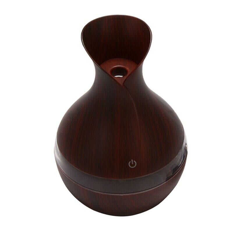 300 Ml Ultrasonic Air Humidifier Aroma Essential Oil Diffuser With Wood Grain G4