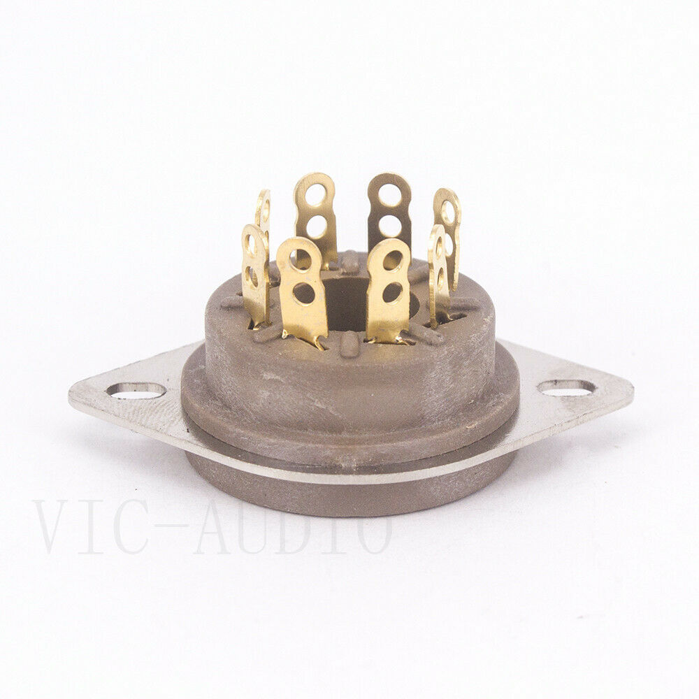 10PCS Bakelite 8Pin Tube Socket For 6V6 6L6 EL34 6N8P KT88 6SN7 Vacuum Tube Amp