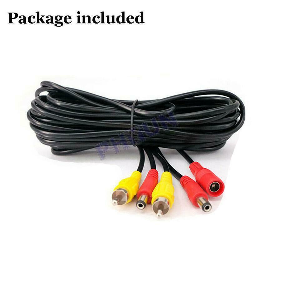 Car Backup Camera RCA Power Extension Cable RCA Male DC Male Universal 16Meters