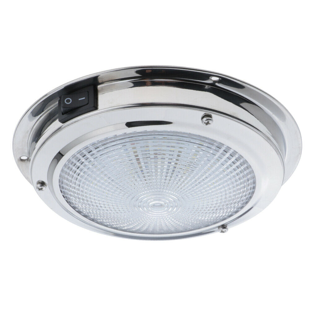 12V 3.5W Stainless Steel Dome Light Boat Caravan Trailer Cabin Ceiling Lamp