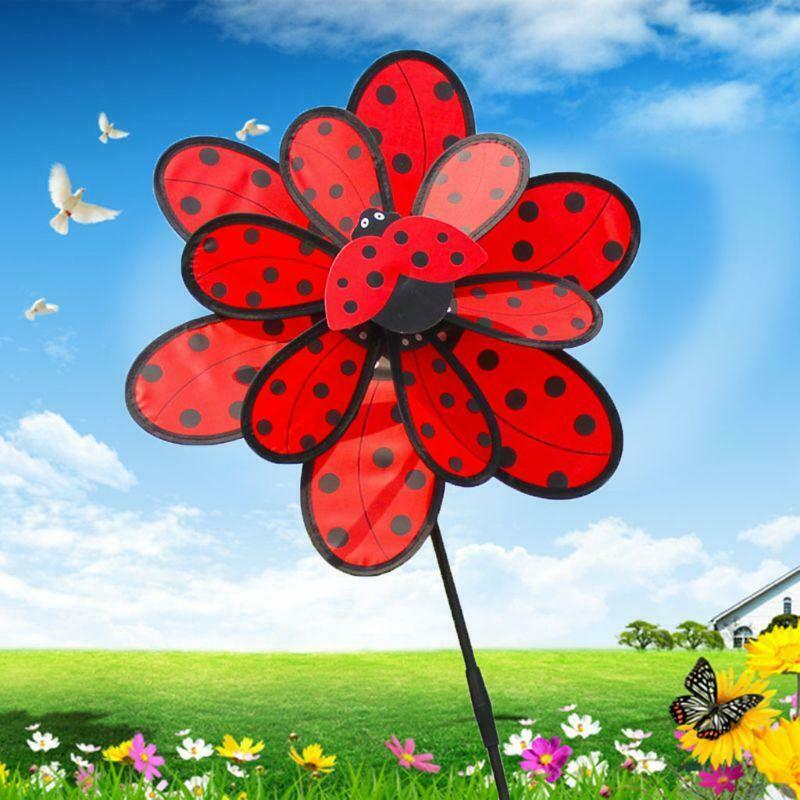 Kids Double Layer Beetle Windmill Wind Spinner Pinwheel Home Garden Yard Decor