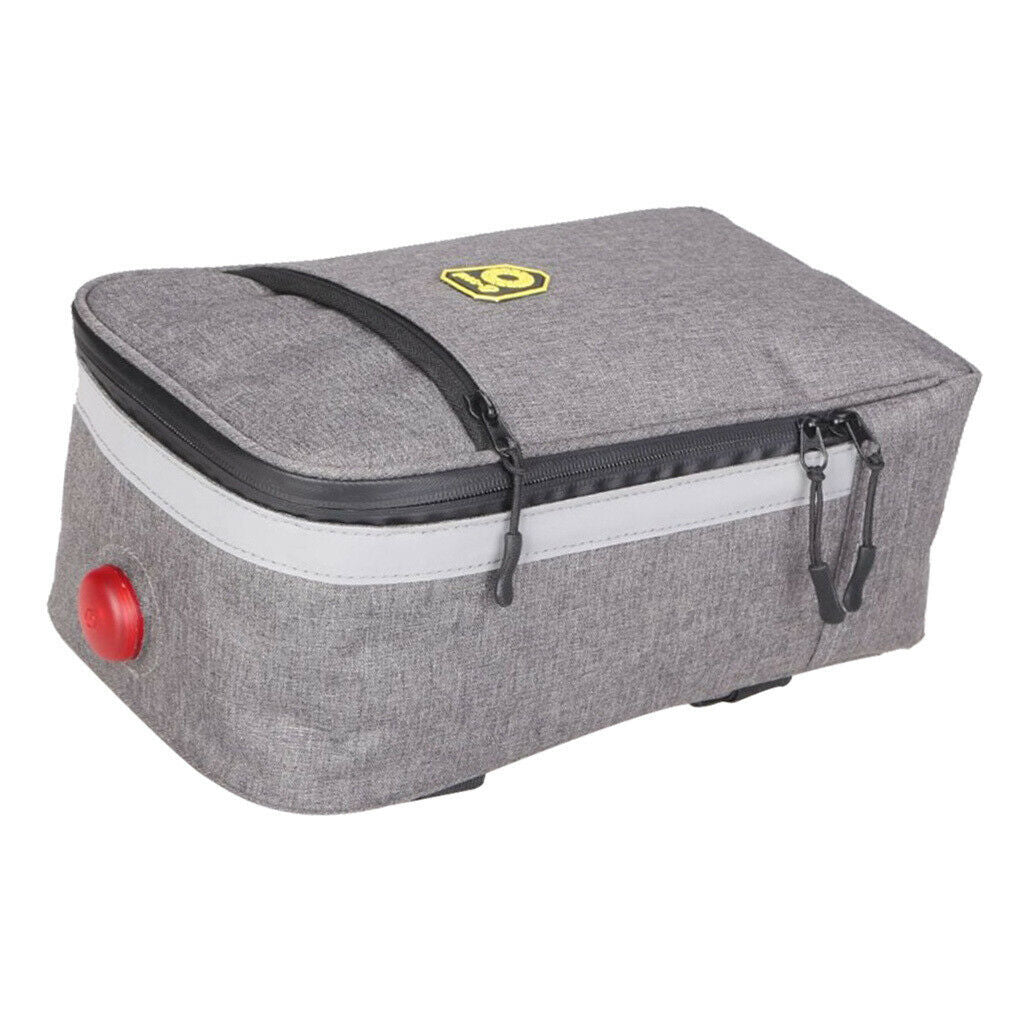 Bike Rear Seat Rack Storage Bag Handlebar Pouch Pannier Normal Gray