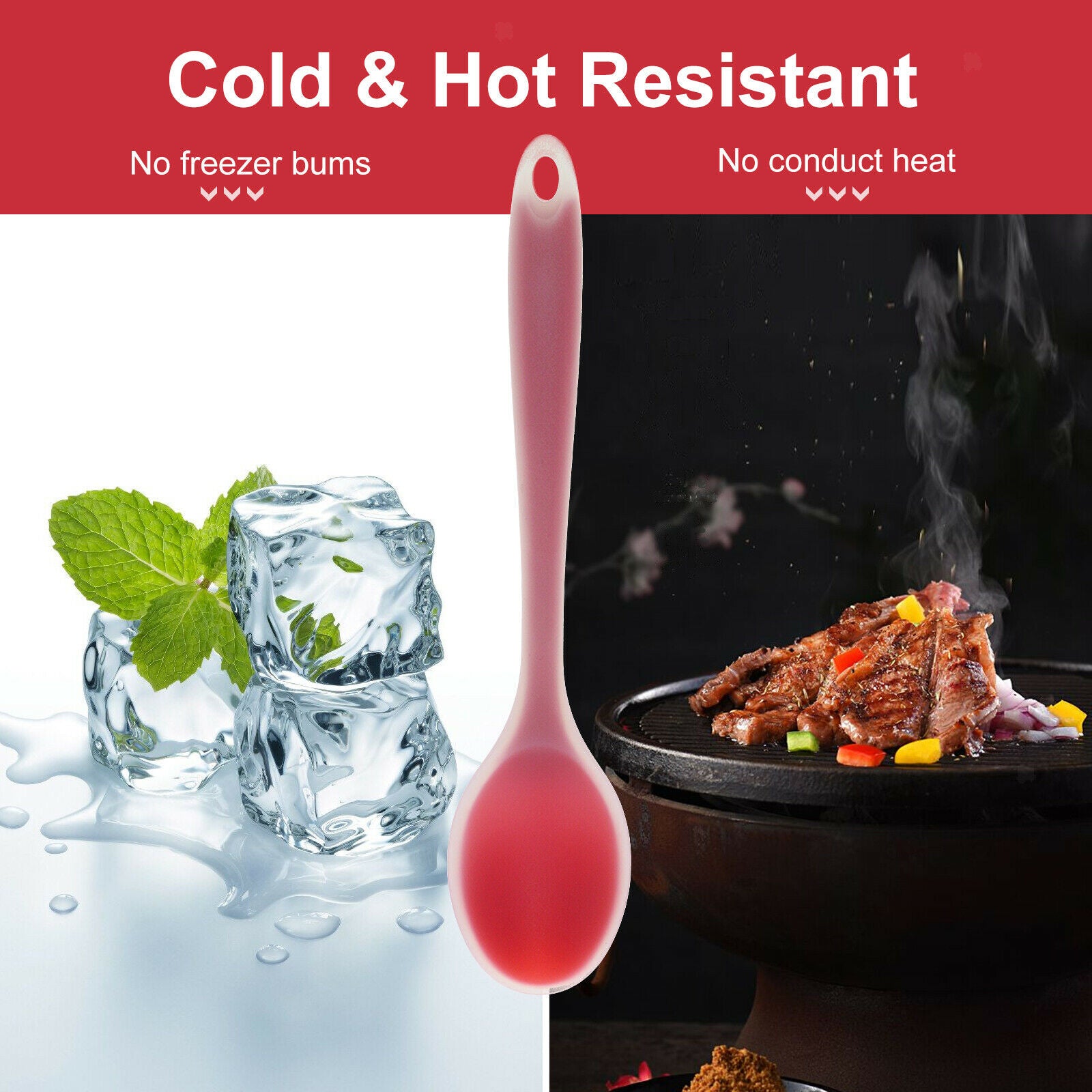 Silicone Spoon Kitchen Accessory Spoon Spice Rice Flour Soup