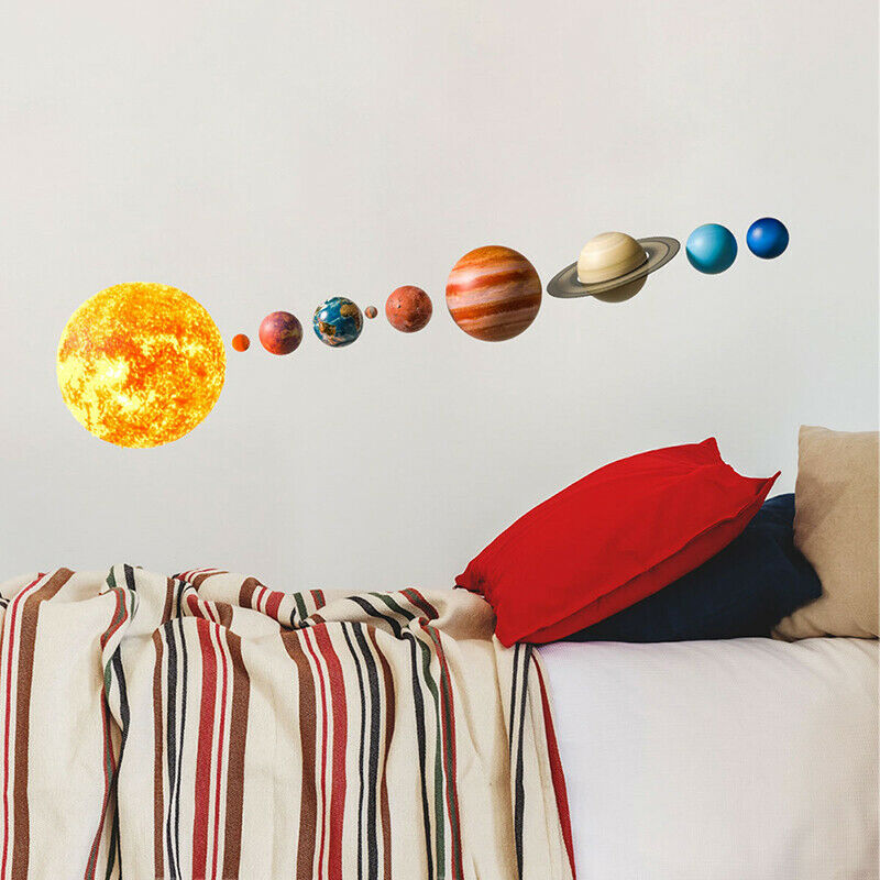 Solar System Planets Wall Stickers for Kids Room Living Room Home Dec.l8
