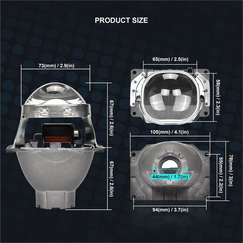 3.0 Inch Q5 H7 HID Xenon LED Headlight Bi Xenon Full Metal Projector Lens for A7