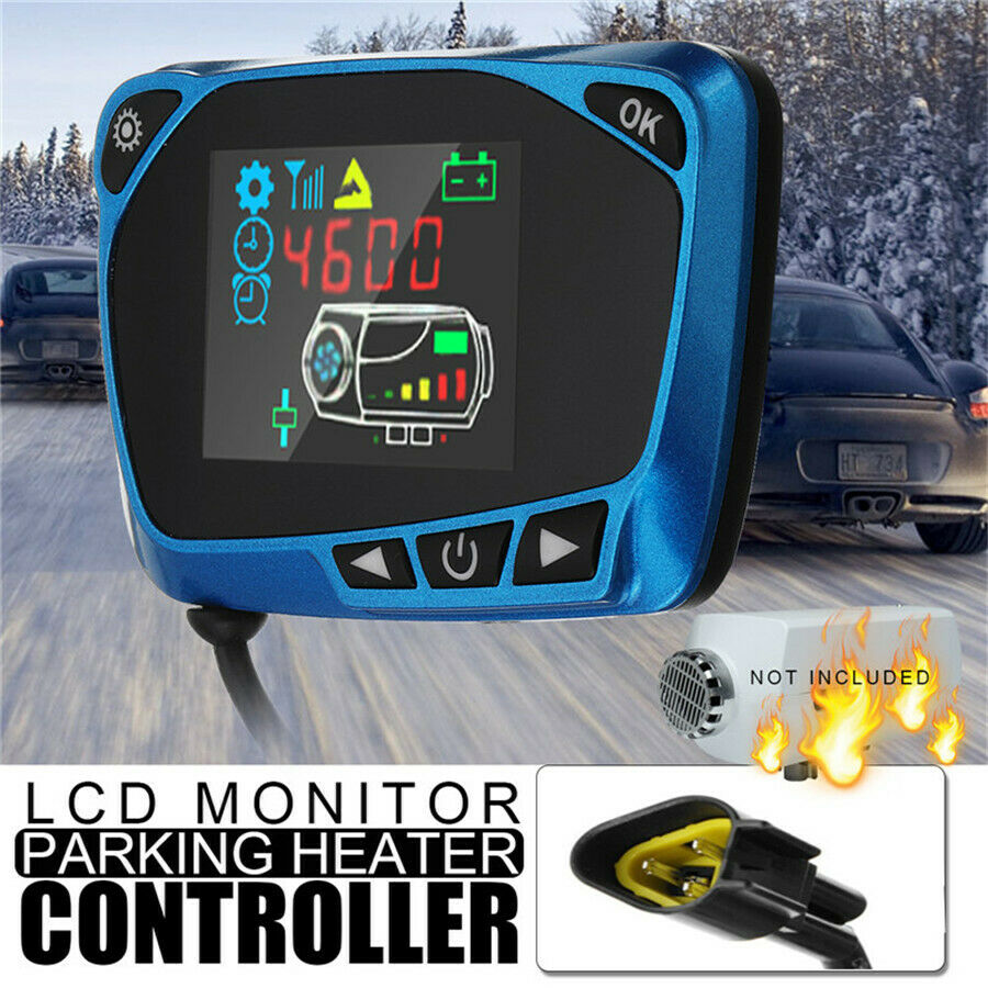 1x Blue LCD 12/24V Car Air Parking Heater Switch Remote Control Setup ON/OFF