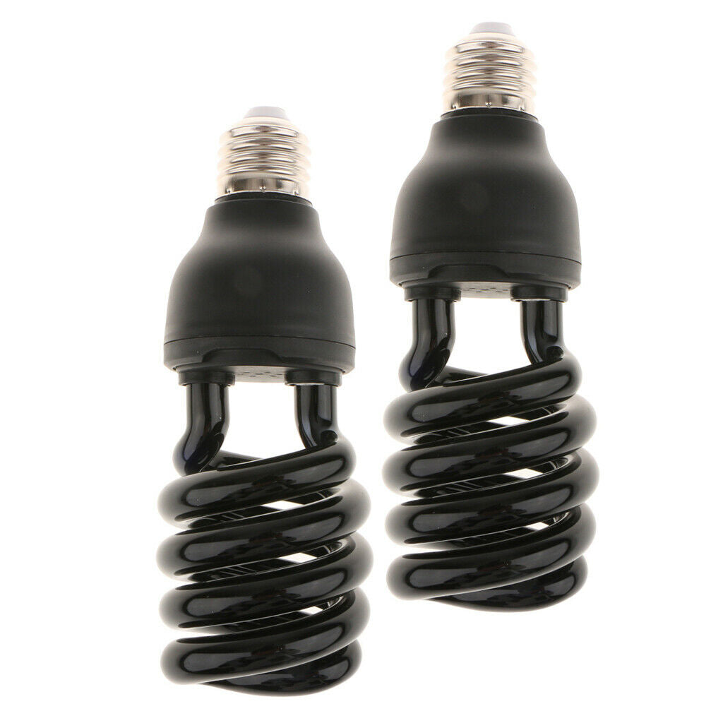 2x 12V Ultraviolet Blacklight Bulb Fluorescent Lightbulb Spiral Type - 30W