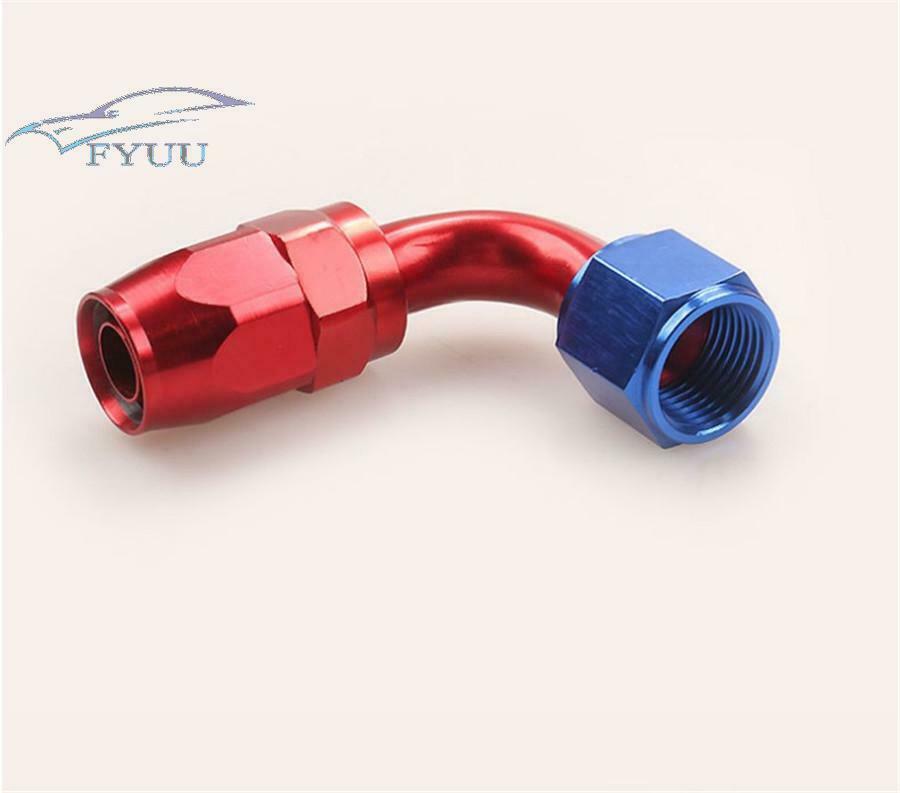 1X AN10 Fast Flow Hose Oil Fuel Gas Hose Line Fitting Adapter 90 Degree Aluminum