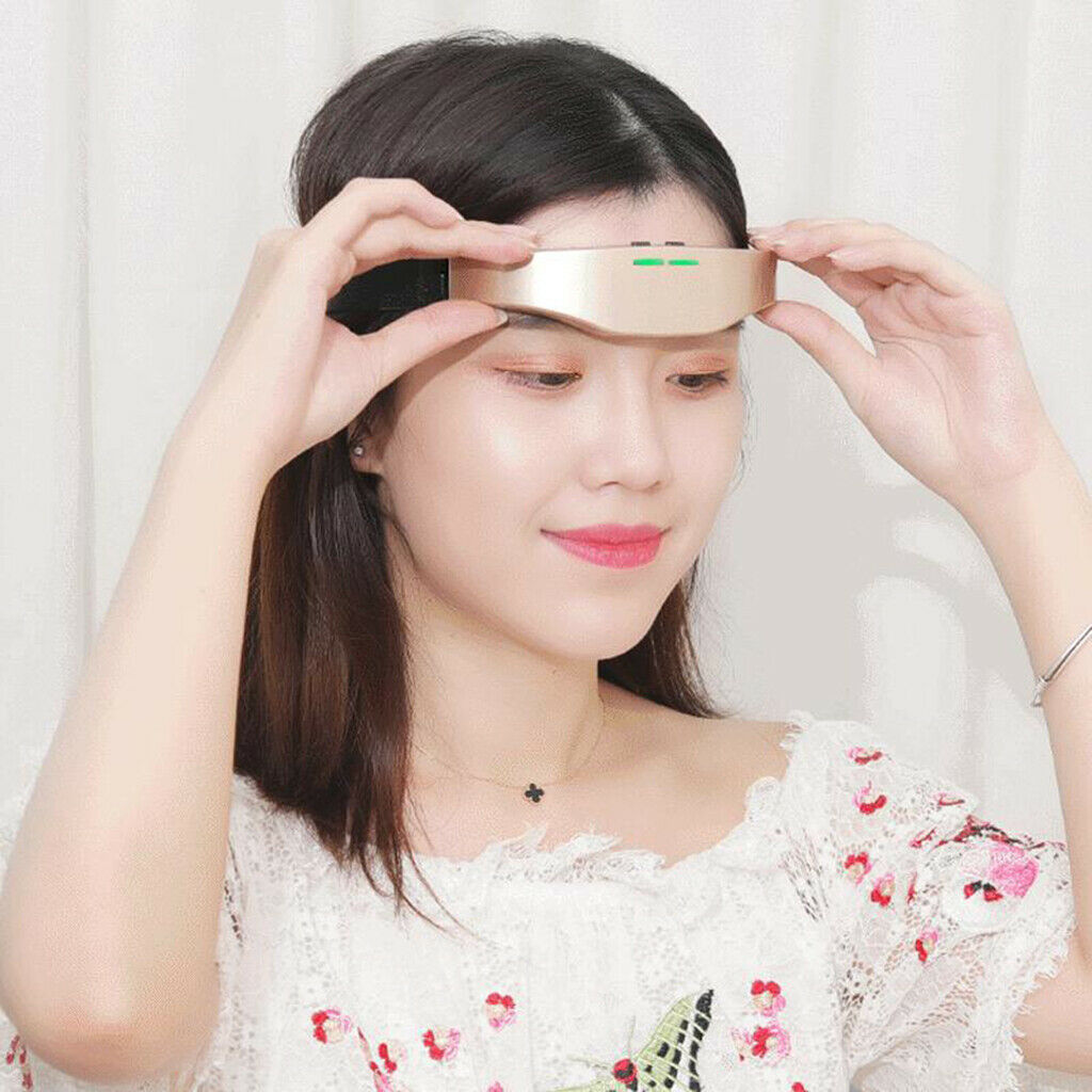 Head Massager Wireless Intelligent Acupuncture Sleep Treatment Device Golden