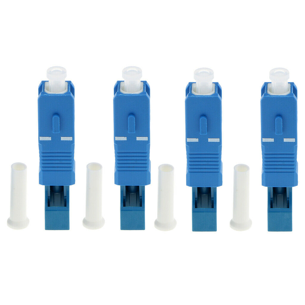 4Pcs Single Mode SC Male to LC Female SM Fiber Optic Connector Adapter Blue
