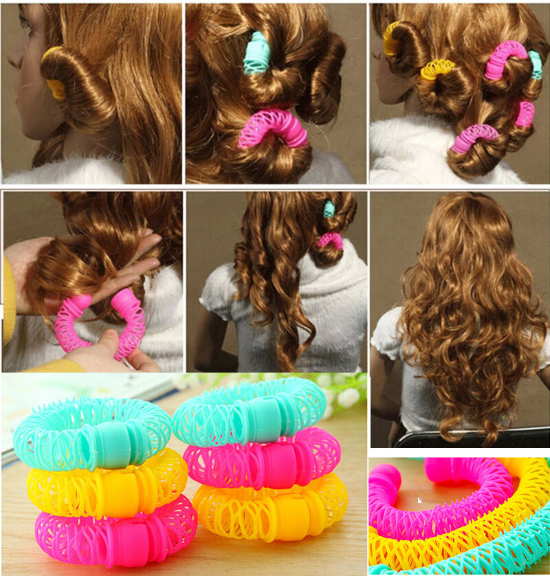 Hairdress Magic Bendy Hair Styling Roller Curler Spiral Curls DIY Tool  8 PcY SJ