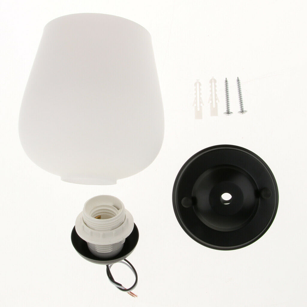E27 White Frosted Glass Flush Ceiling Lighting  Light Shade Lamp 3