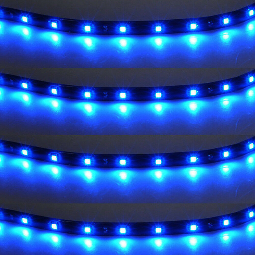 4x15LED Waterproof Car Grill Flexible Light Strip / Interior Atmosphere Lamp 12V