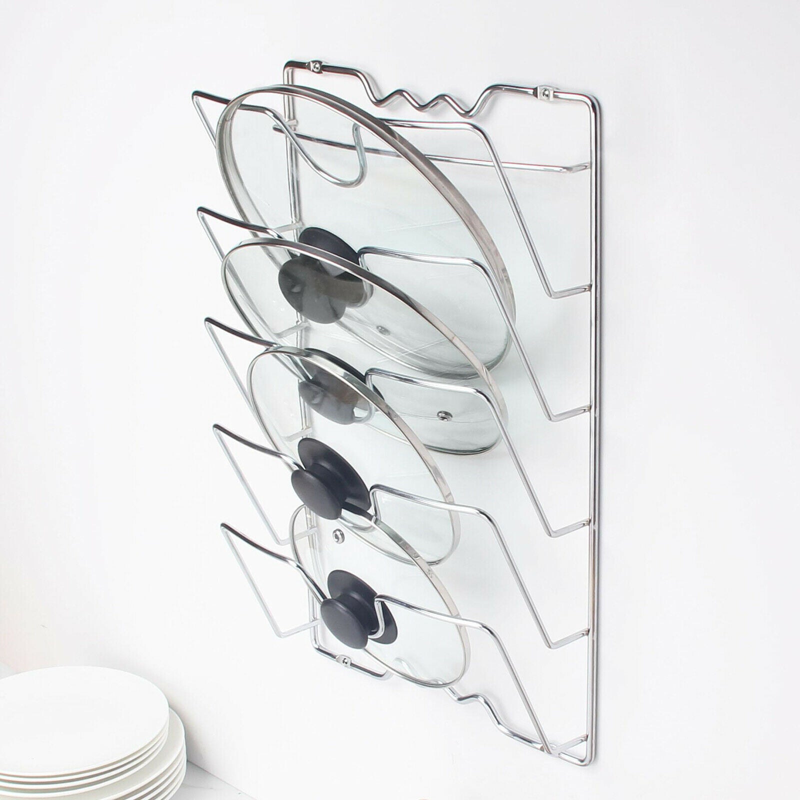 5 Layer Pan Lid Holder Rack Pot Cover Organizer Kitchen Bakeware Accessories