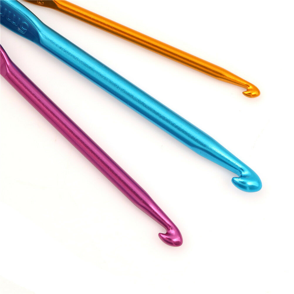 2pcs Mixed Aluminum Crochet Hook Knitting Knit Needle Weave Yarn Too.l8