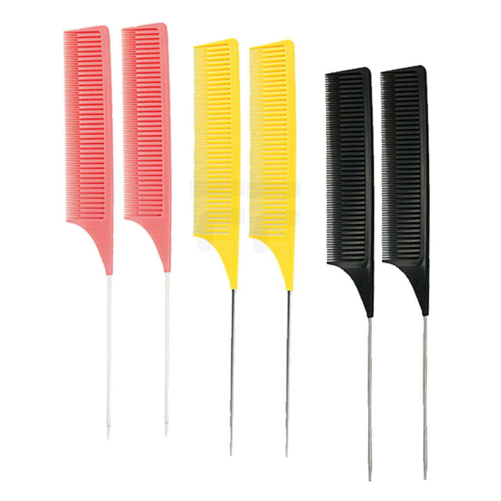 6 Pcs Weaving Highlighting Foiling Hair Comb Highlight for Styling Combs Brush