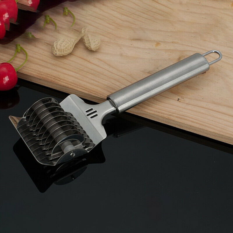 1PC Stainless Steel Spaghett Noodle Maker Lattice Roller Dough Cutter To.l8