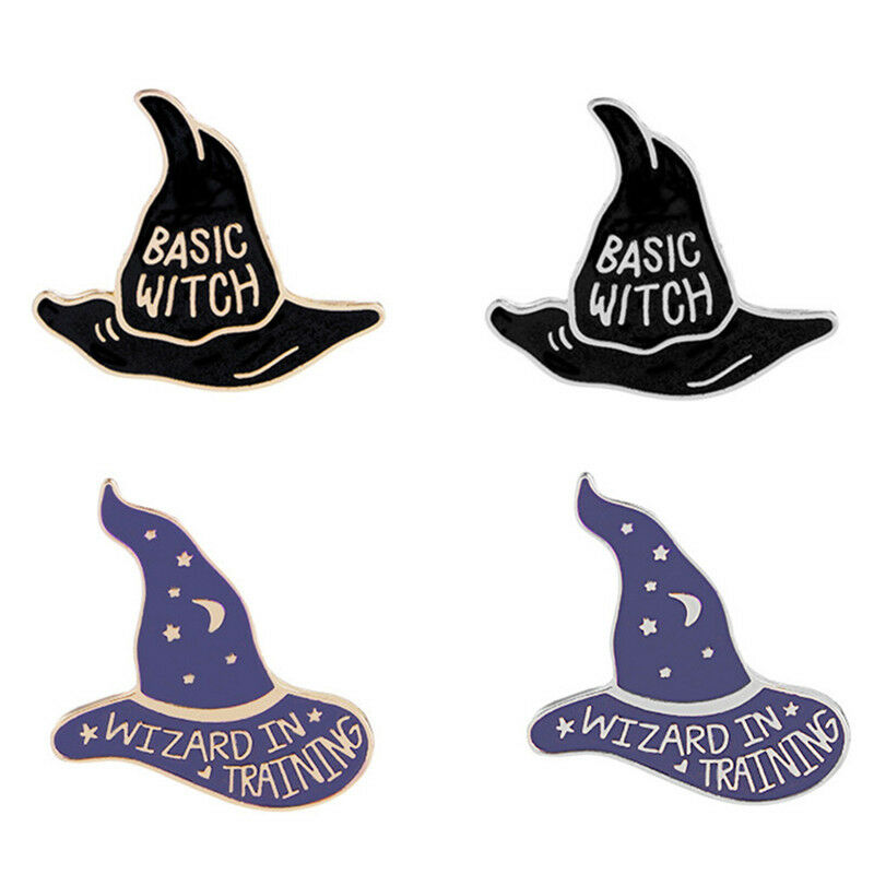 4PCS/Set Enamel Witch Hat Brooch Pin Shirt Collar Pin Women BadgeJewelryGi.l8