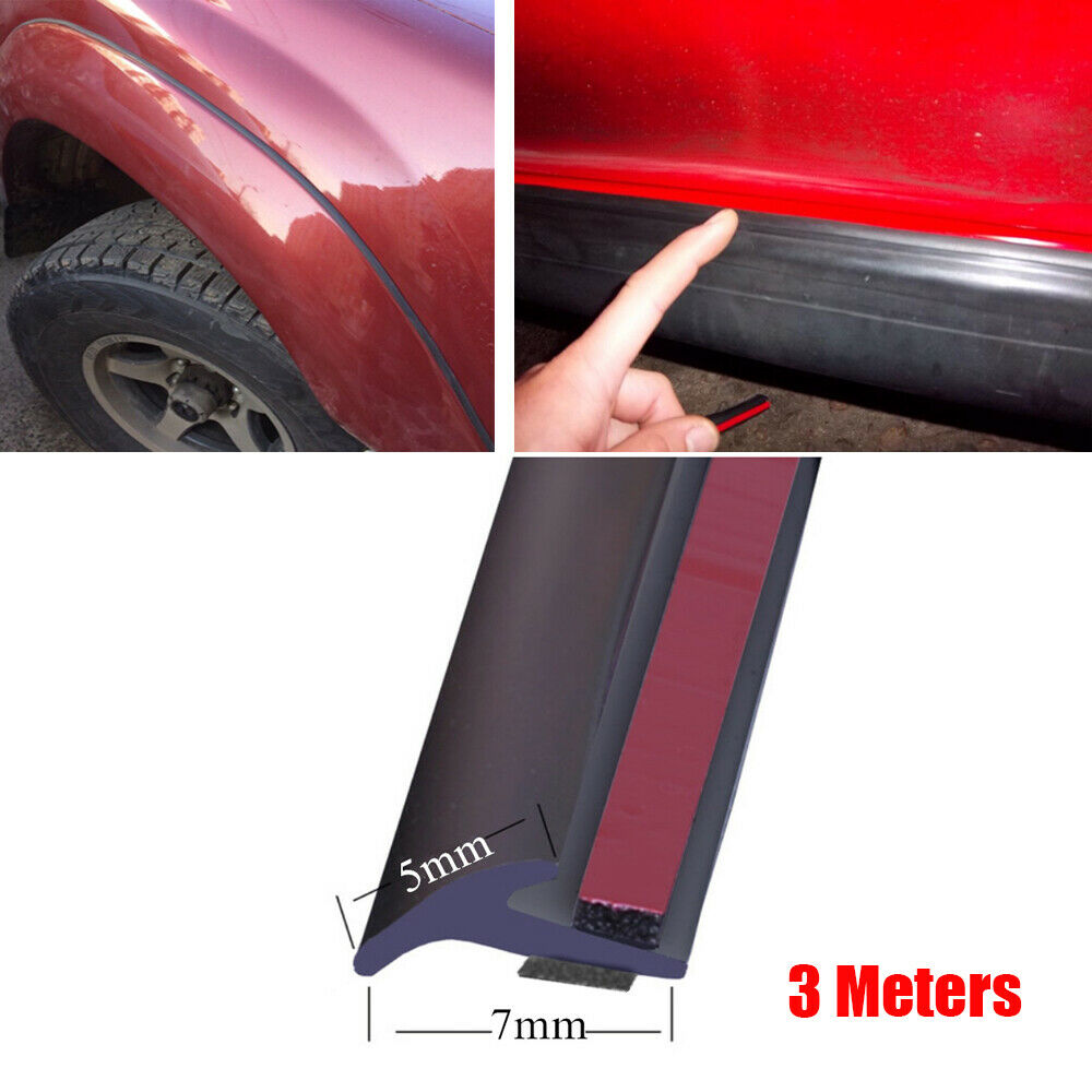 5M Car Rubber Sealing Strip T-Type Weatherstrip For Front Rear Bumper Side Skirt