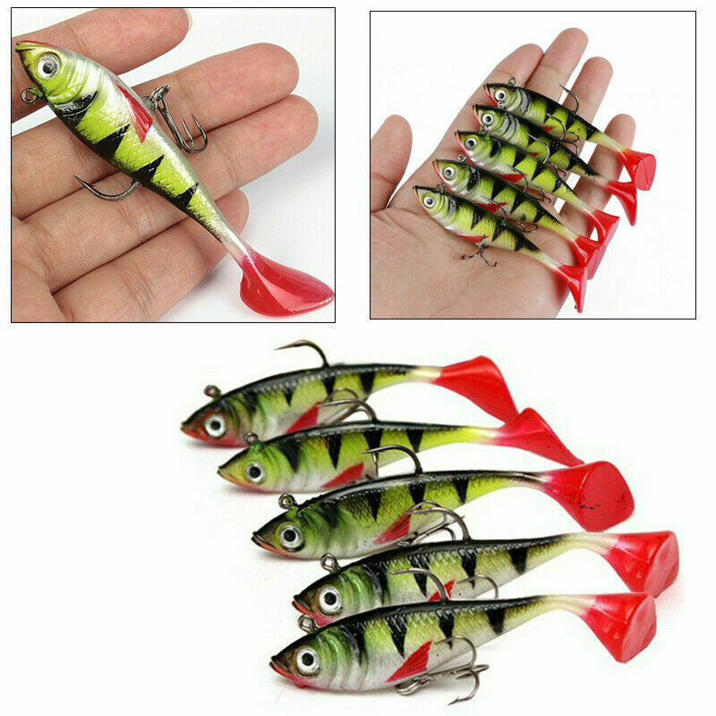 5Pcs Soft Lures Fishing Lures Fishing Lures with Hooks