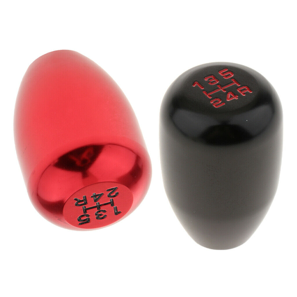 Car Aluminum 5 Speed Gear Stick Shift Knob Shifter Lever Black/Red NEW