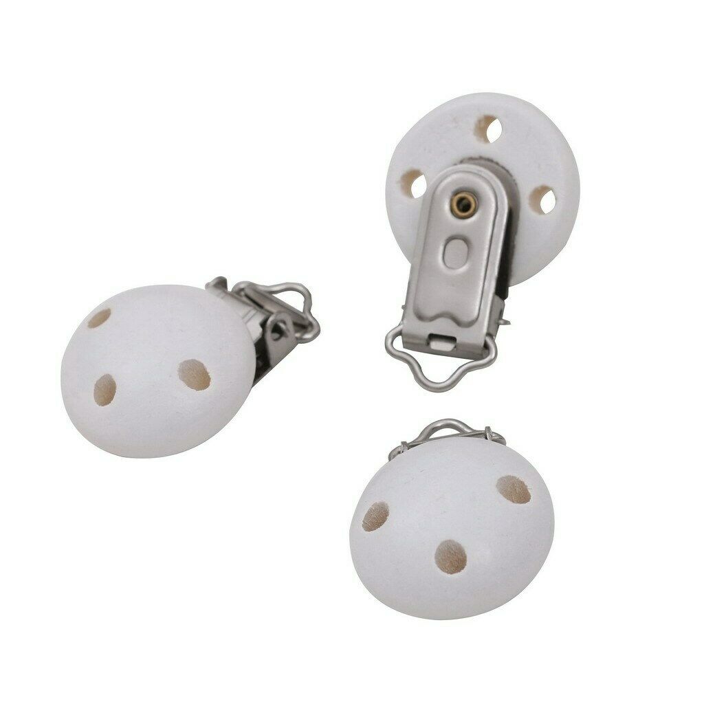 10Pcs Baby Dummy Soother Clip Toddler Wooden Holder Strap Round Shower DIY