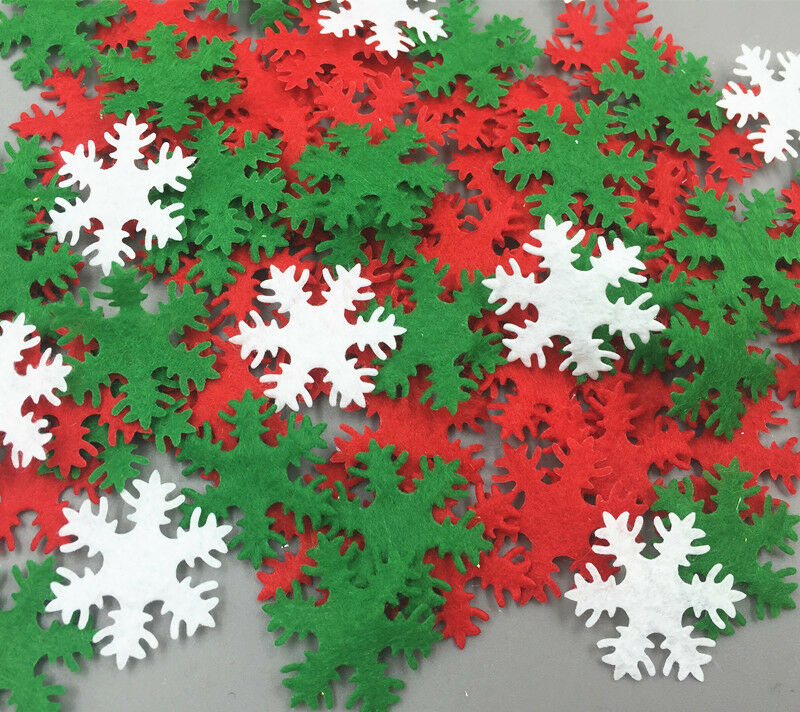 300pcs Mixed color Felt Snowflake shape Kid's Appliques Craft Decorative 30mm
