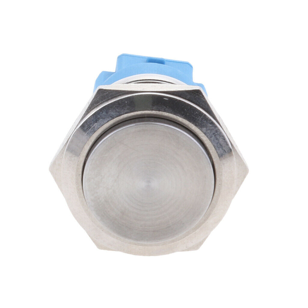 2x Waterproof Push Button Switch, 27mm Stainless Steel Pushbutton Switch LED