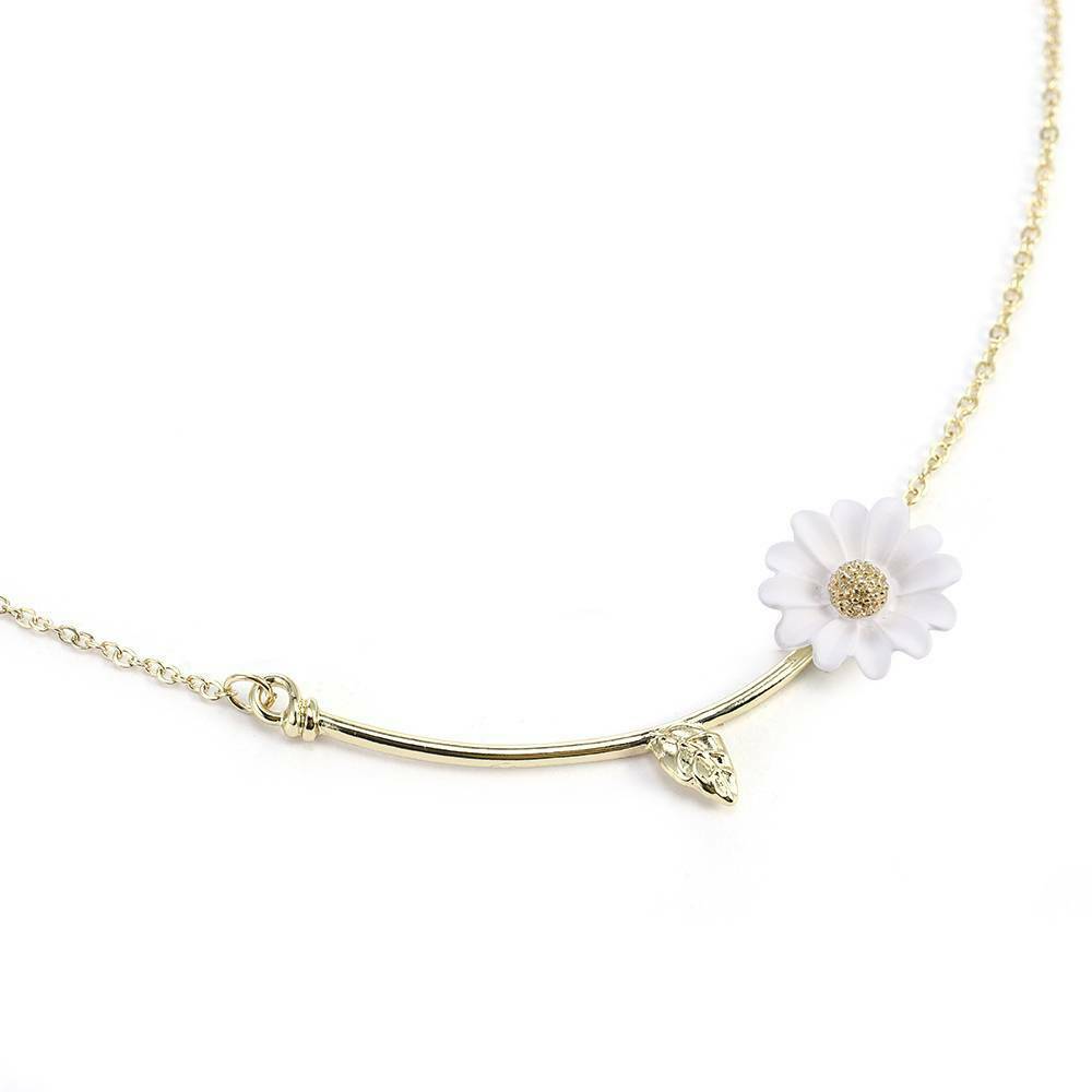 Charm Daisy Leaf Flower Pendant Necklace Choker Chain Women Jewelry Gift UK