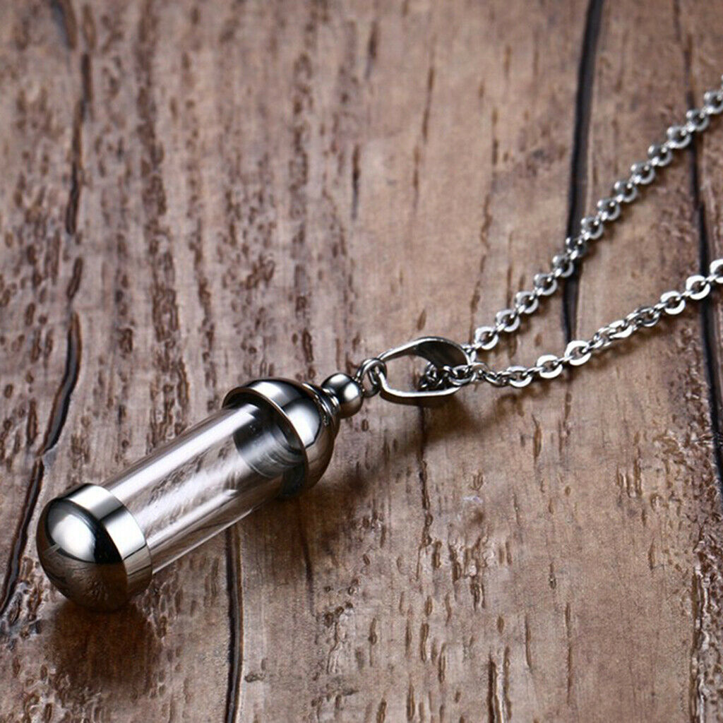 43mm Tube Pet Urn Pendant Necklace Keepsake Memorial Jewelry DIY Accessory