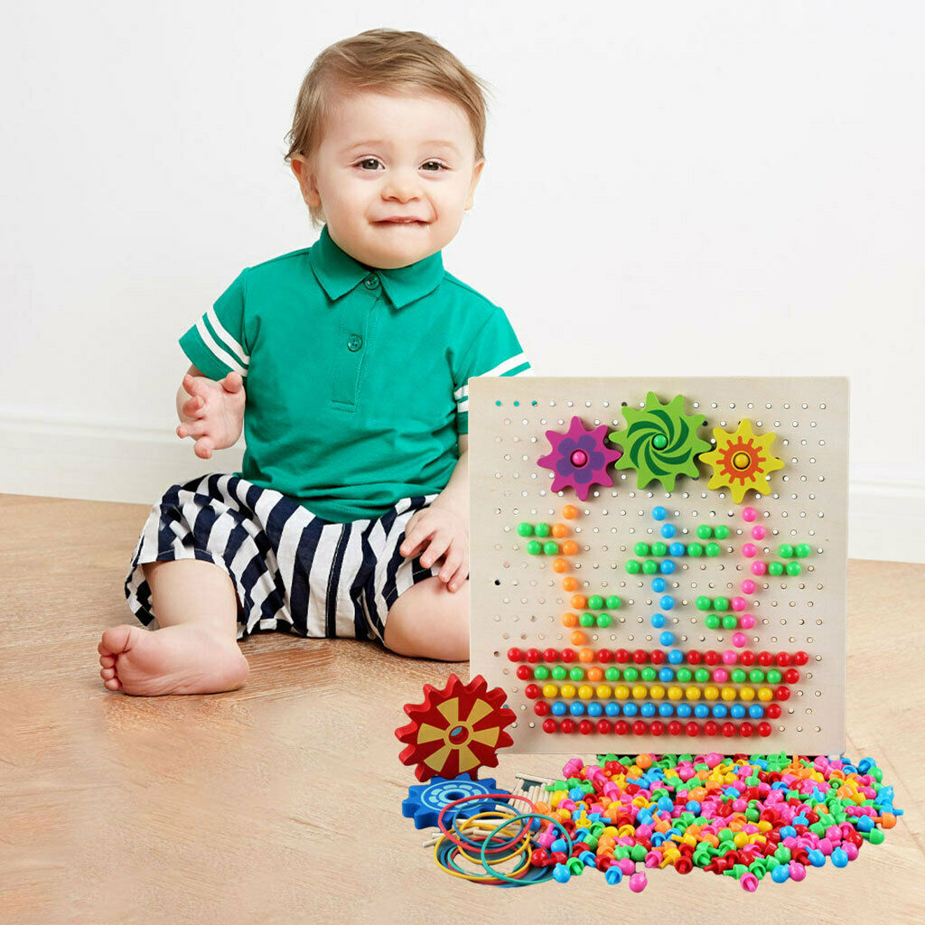 240x Creative Mushroom Nails Pegboard Educational Building Intelligent Games