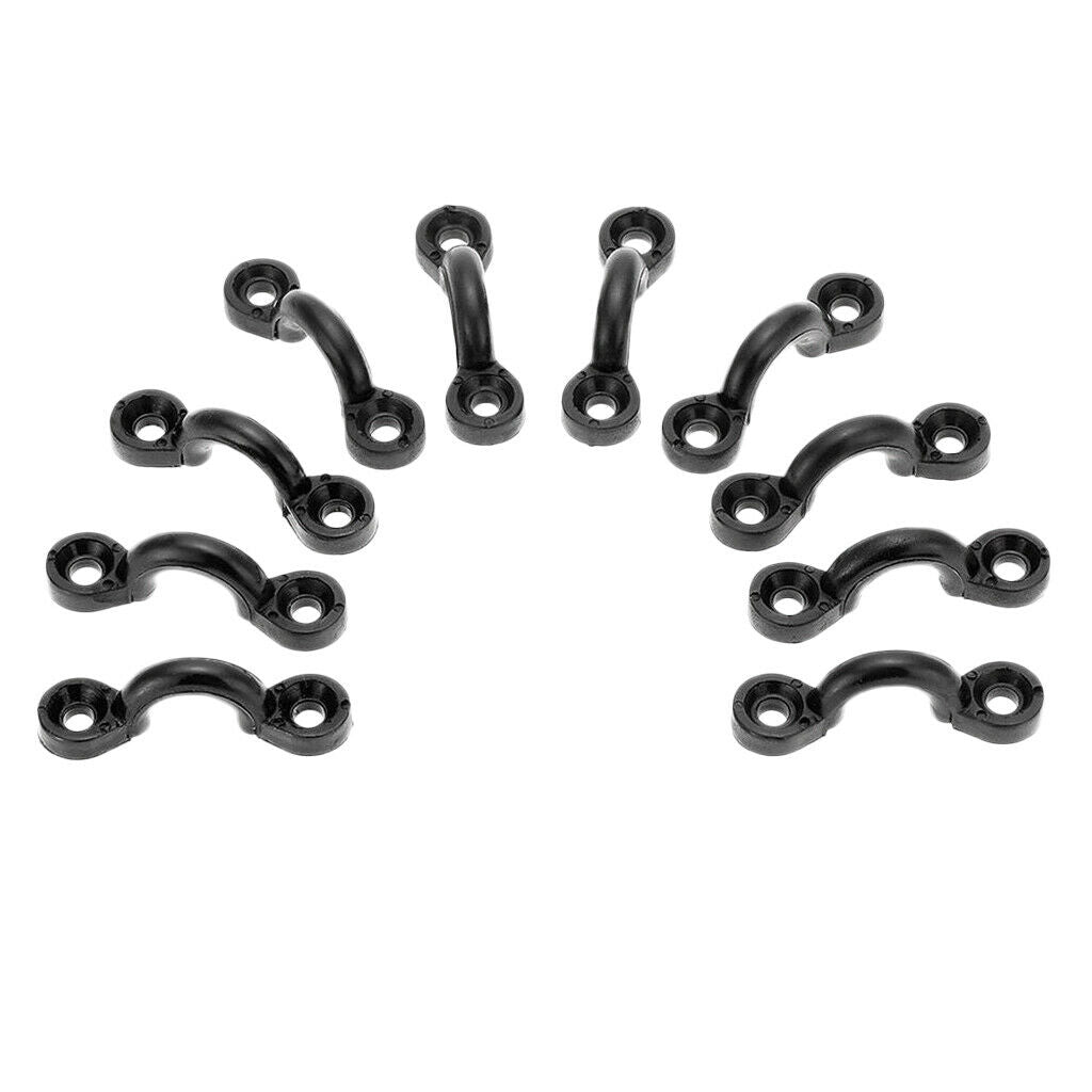 10 Bungee Deck Loops Tie Down Pad Eyes with 20 Rivets & Screw Nuts for Kayak