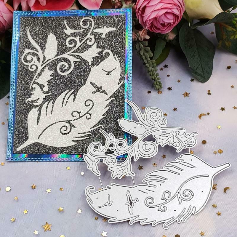Feather Metal Cutting Dies Stencil DIY Scrapbooking Album Paper Card Template