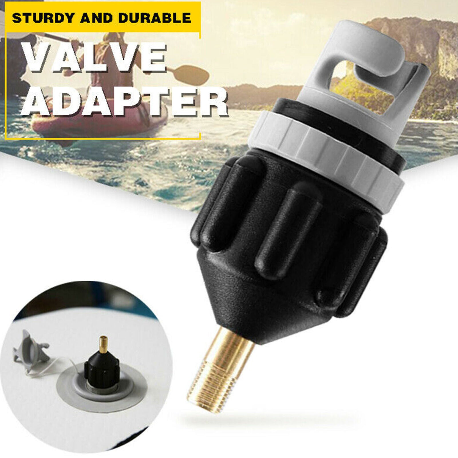 Sup Pump Air Valve Adapter For Inflatable Kayak Canoe Boat Stand Up Paddle Board