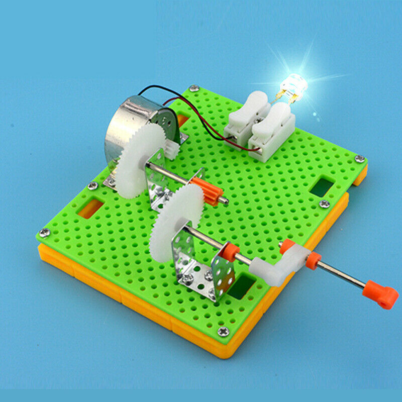 Funny Science Physical Experiment Education Toys DIY Hand Crank Generator MoFCA