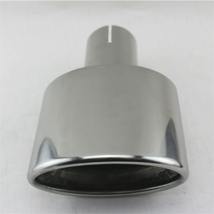 Chrome 2.1'' Inlet 3'' Outlet  Exhaust Tip Tail Pipe Stainless Steel 7.87'' Long