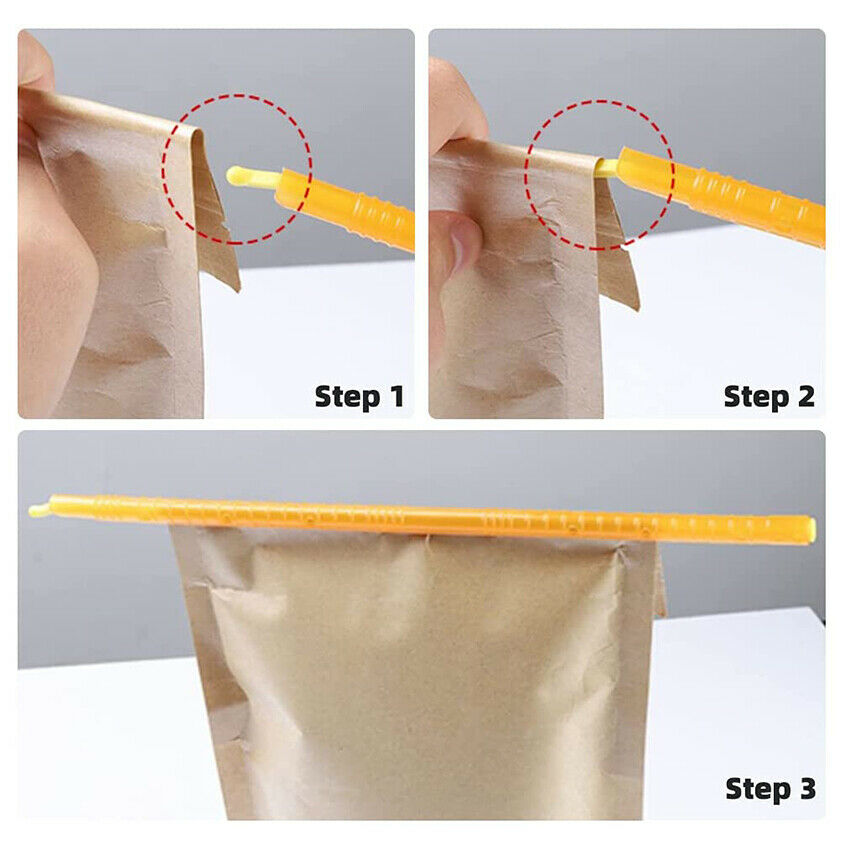 16PCS Useful Plastic Bag Clip Seal Stick Storage Bar Storage Bag Sealer Clamp