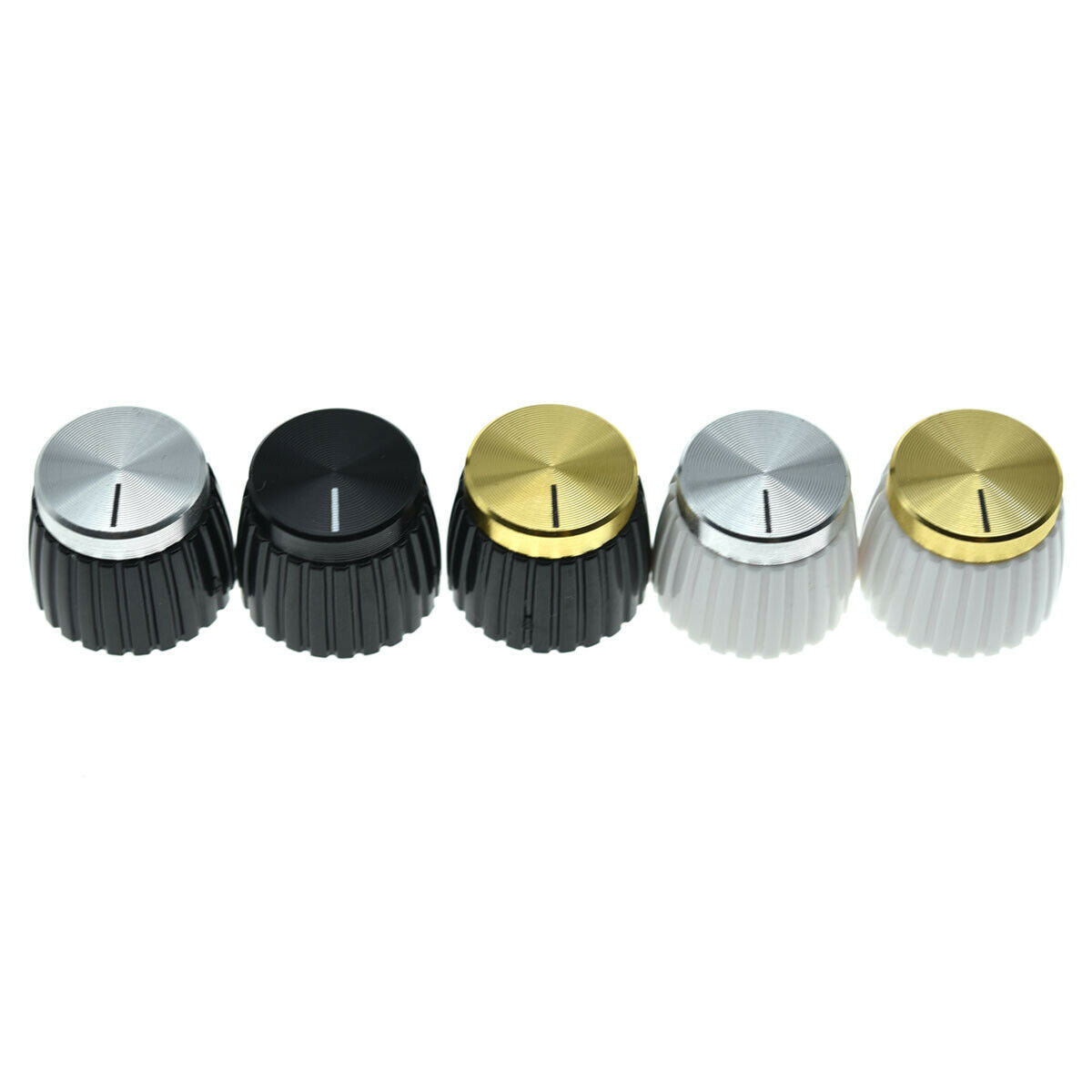10x Guitar Amplifier Knobs White w/ Chrome Cap Push-on fit Marshall Amplifier