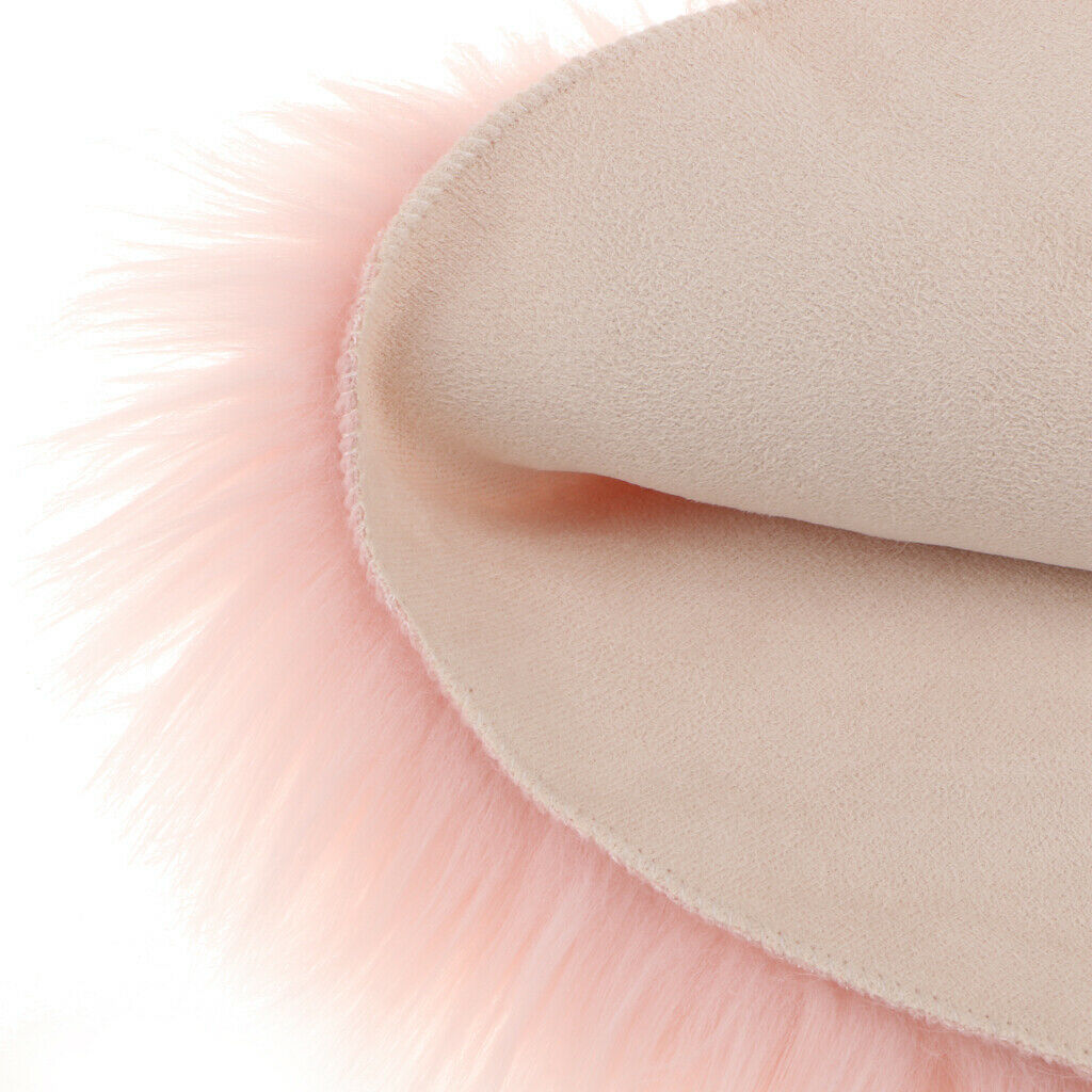 2 Artificial Sheepskin Rug Fluffy Home Floor Mat Carpet Seat Cushion Pink