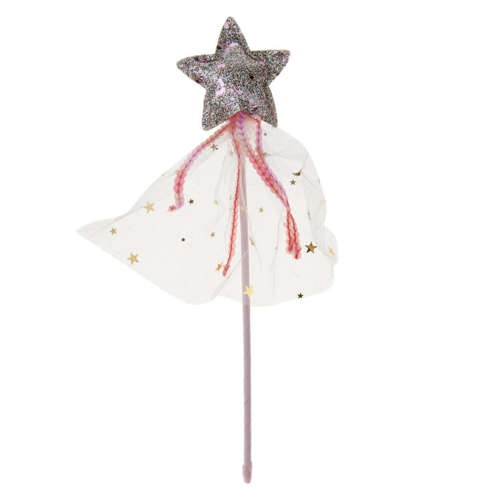 Sparkle Pink Star Shape Princess Fairy Wands For Kids