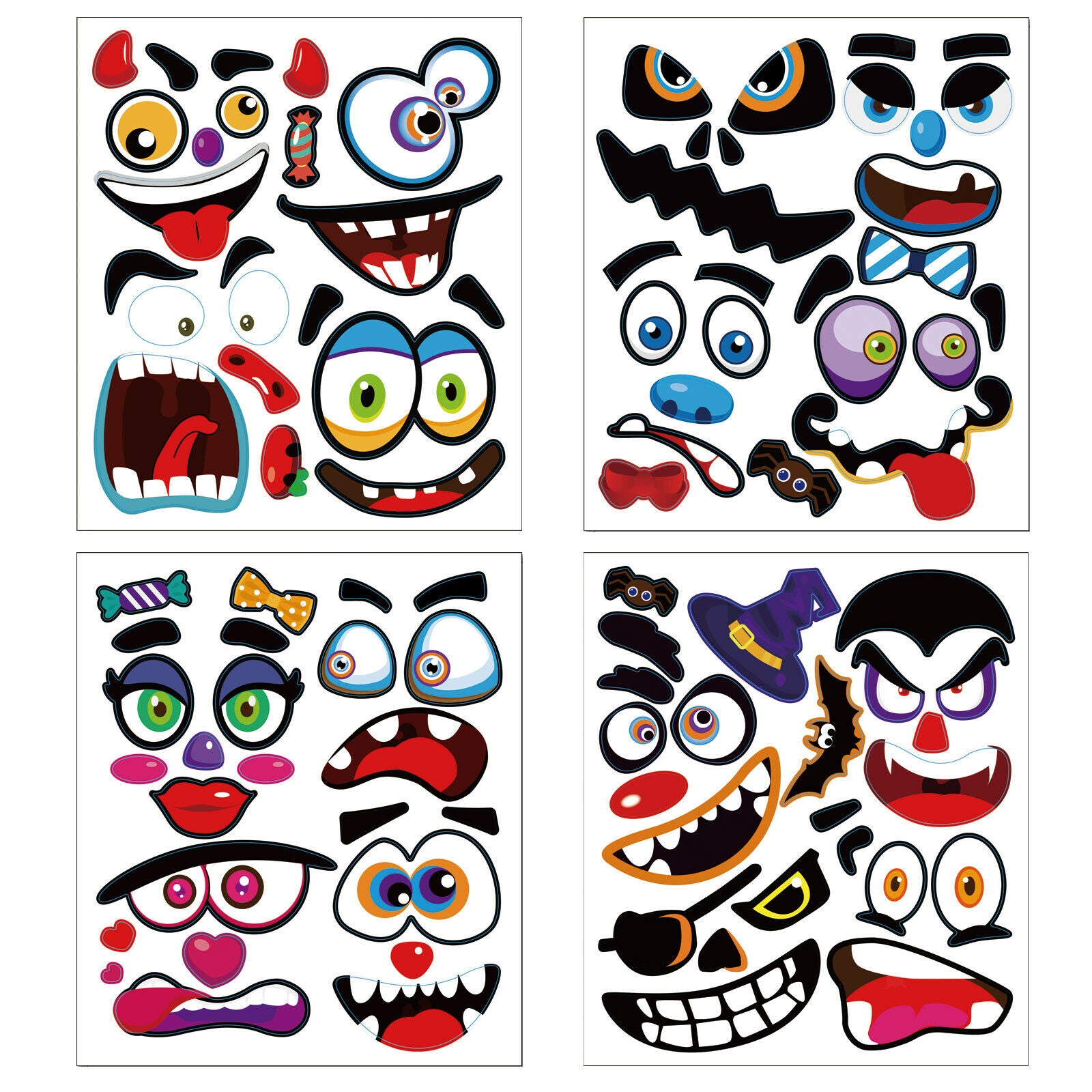 8-Pack Halloween Stickers for Pumpkin Kids Adults Party Supplies Decorations
